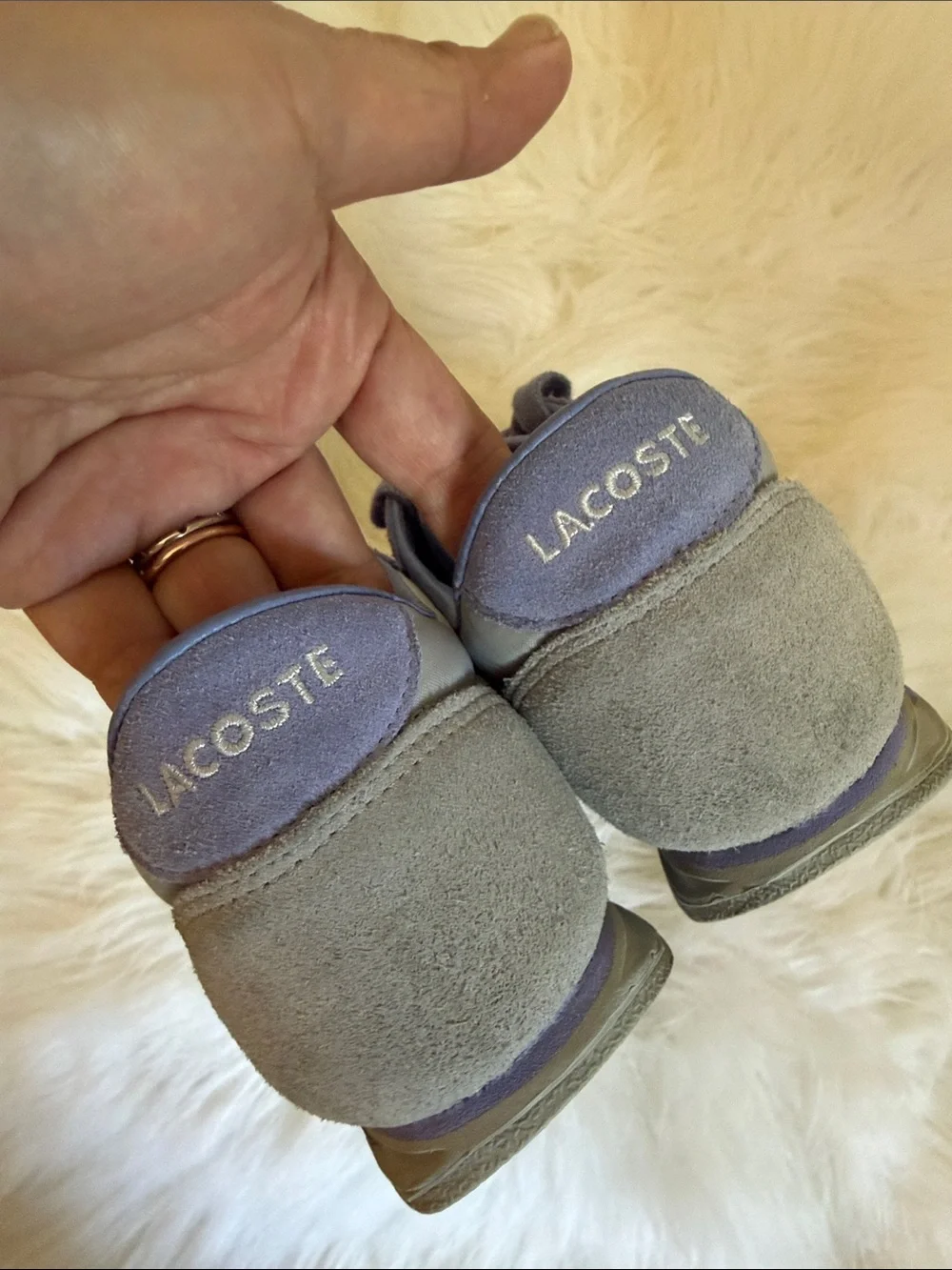 Lacoste Blue Gray Retro Sneakers Y2K 90s 2000s Tennis Shoes woman’s size 9